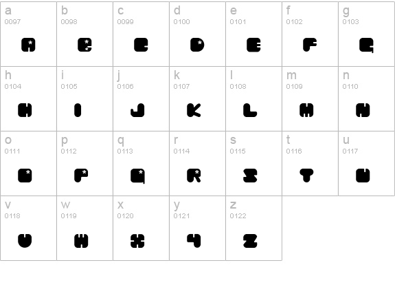 Chibaraki Now lowercase a-z preview
