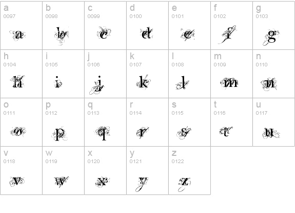 Chic decay lowercase a-z preview