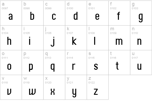 Chica Mono lowercase a-z preview