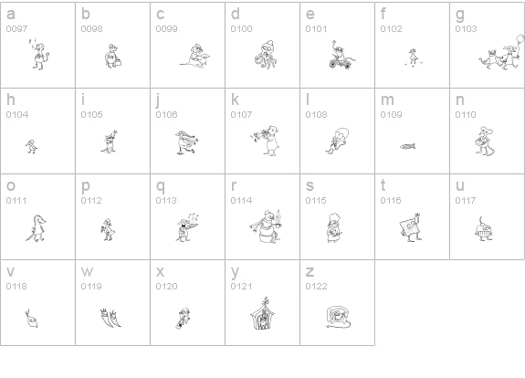 Chicken lowercase a-z preview