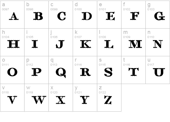 ChickenFarm lowercase a-z preview