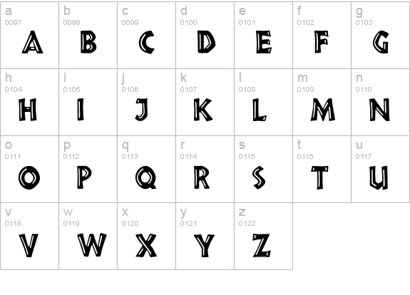 Chieftan-Inline lowercase a-z preview