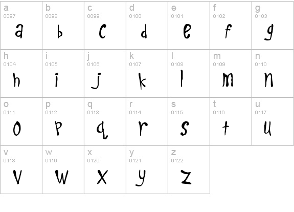 childish lowercase a-z preview