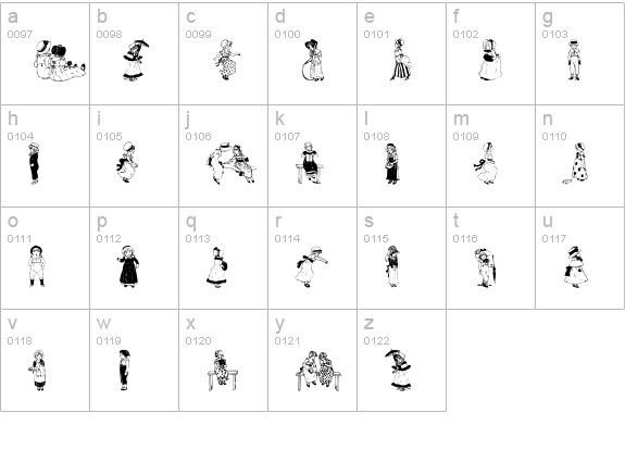 Children lowercase a-z preview