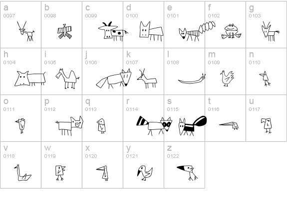 Childs Play Animals lowercase a-z preview