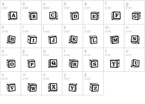 Childs Play Blocks lowercase a-z preview