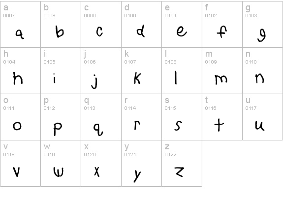 Childs Play Regular lowercase a-z preview