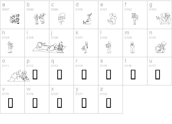 Chilluns lowercase a-z preview
