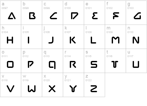 Chilopod-Regular lowercase a-z preview