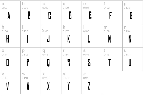 Chinese Rocks Cnd lowercase a-z preview