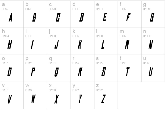 Chinese Rocks Cnd Bold Italic lowercase a-z preview