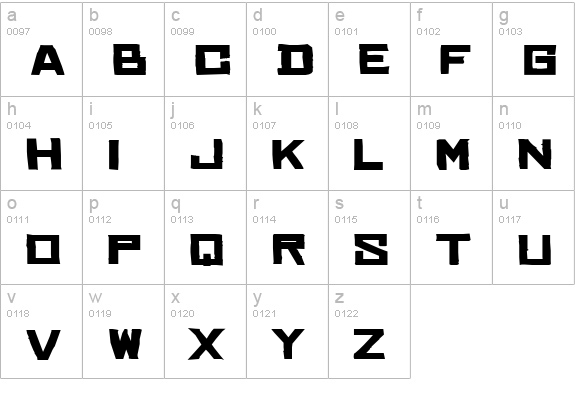 Chinese Rocks Fat lowercase a-z preview