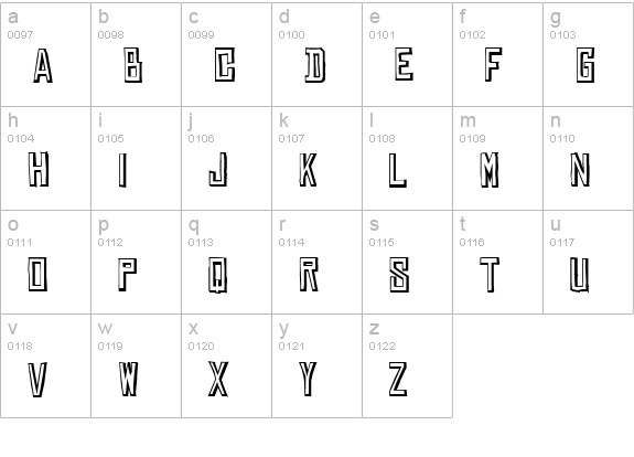 Chinese Rocks Shaded lowercase a-z preview