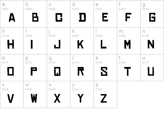 Chinese Rocks Xp Bold lowercase a-z preview