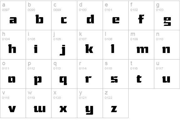 Chisel lowercase a-z preview