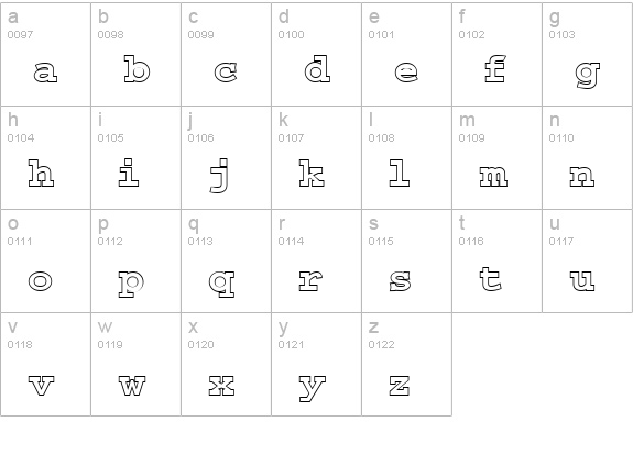 ChiselHollow Normal lowercase a-z preview