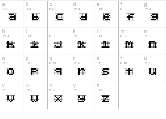 Chlorenuf lowercase a-z preview