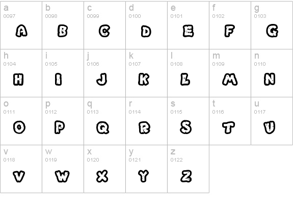 Chlorinar lowercase a-z preview