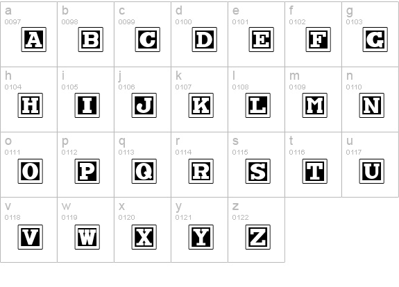 Chock A Block NF lowercase a-z preview