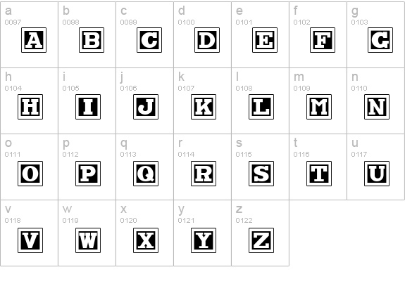 ChockABlockNF lowercase a-z preview