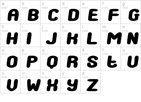 Chocolate lowercase a-z preview