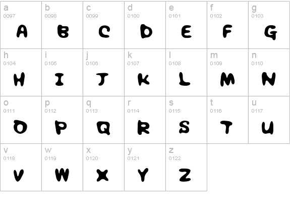 Chocolate syrup lowercase a-z preview