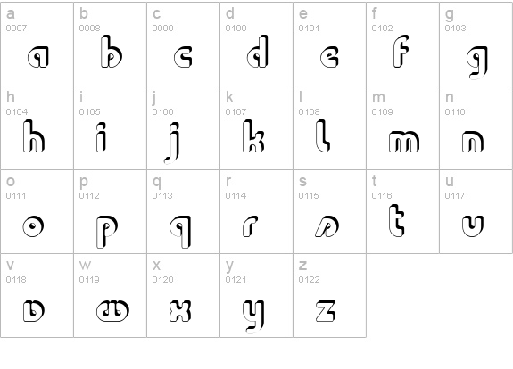 Choda Chado lowercase a-z preview