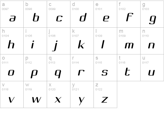 Choktoff lowercase a-z preview