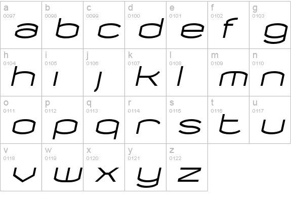Chord-BoldItalic lowercase a-z preview