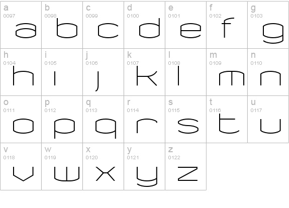 Chord-Regular lowercase a-z preview
