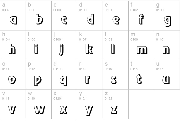 Chorus Line Shadow SSi lowercase a-z preview