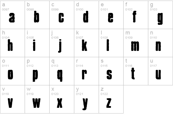 Chrispy lowercase a-z preview