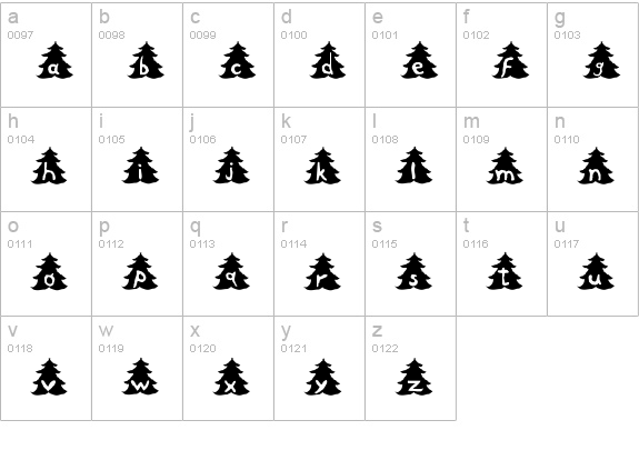 Christmas Tree lowercase a-z preview