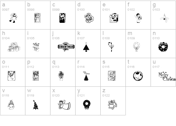 ChristmasTime lowercase a-z preview