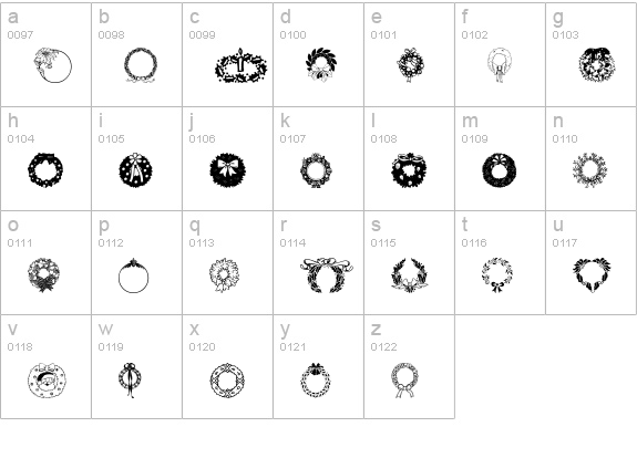 ChristmasWreath lowercase a-z preview