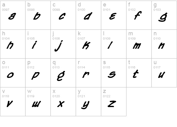 Chronicles of a Hero Bold lowercase a-z preview