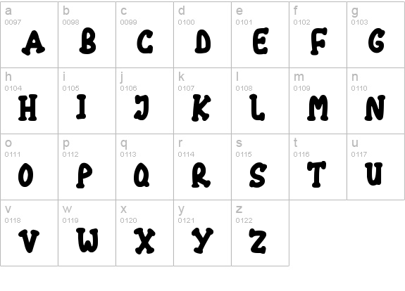 Chubbies lowercase a-z preview