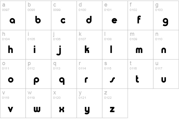 ChuckWarren DesignSH lowercase a-z preview