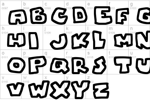 Chunky Boulder Outlines
 lowercase a-z preview