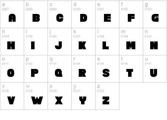 Chunky Funks lowercase a-z preview