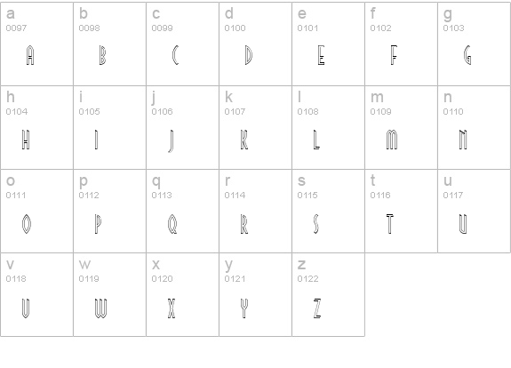 CinemaOutline lowercase a-z preview