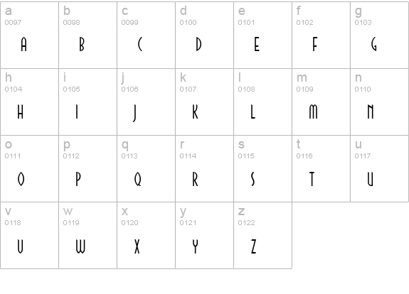 CinemaThin lowercase a-z preview