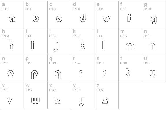Circle Black Hollow lowercase a-z preview