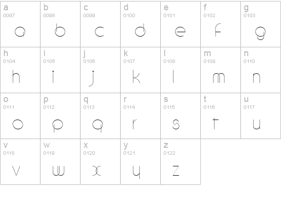 CircleD lowercase a-z preview