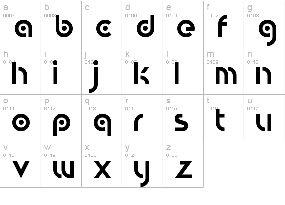 Circular Absracts
 lowercase a-z preview
