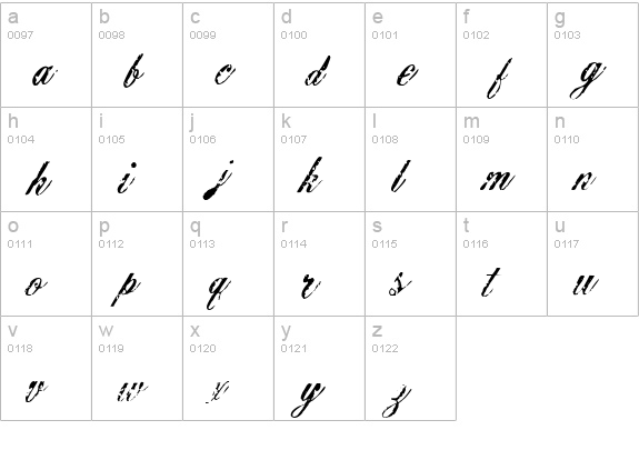 Civilian lowercase a-z preview