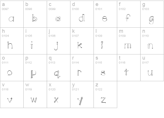 CK Arrows lowercase a-z preview