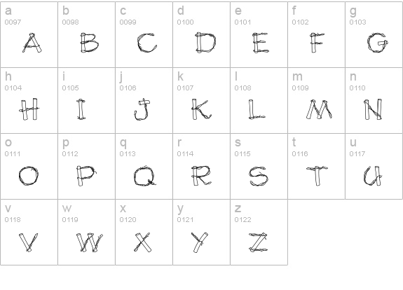 CK Barbed Wire lowercase a-z preview