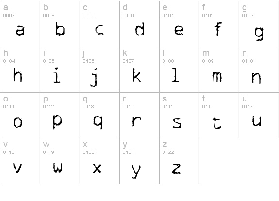CK Carbon Copy lowercase a-z preview