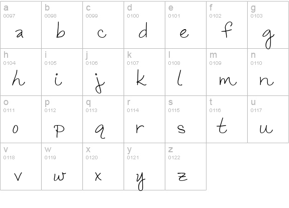 CK Carefree lowercase a-z preview